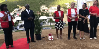 Red Cross St. Maarten first corner stone laying over the hill.