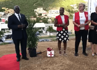 Red Cross St. Maarten first corner stone laying over the hill.