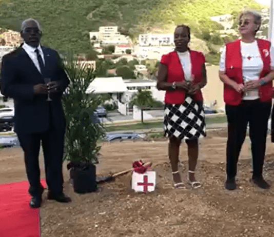 Red Cross St. Maarten first corner stone laying over the hill.