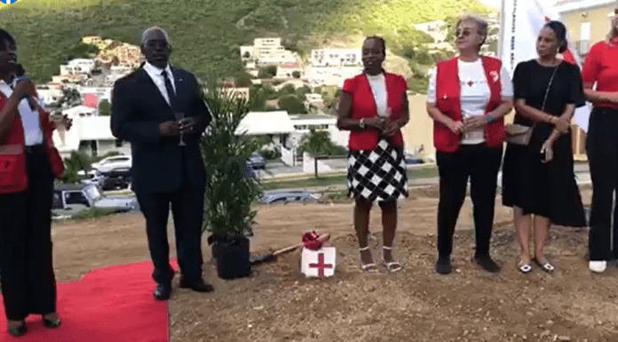 Red Cross St. Maarten first corner stone laying over the hill.