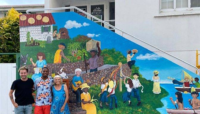 New mural beautifies entrance side Saba Heritage Center