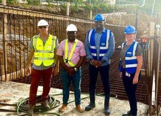 The Sint Maarten General Hospital records the largest pour in Sint Maarten’s history, totaling 120 cement trucks