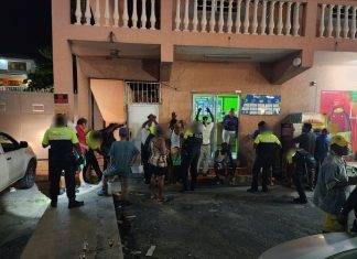 Police team carrying out controls.