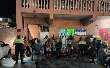 Police team carrying out controls.