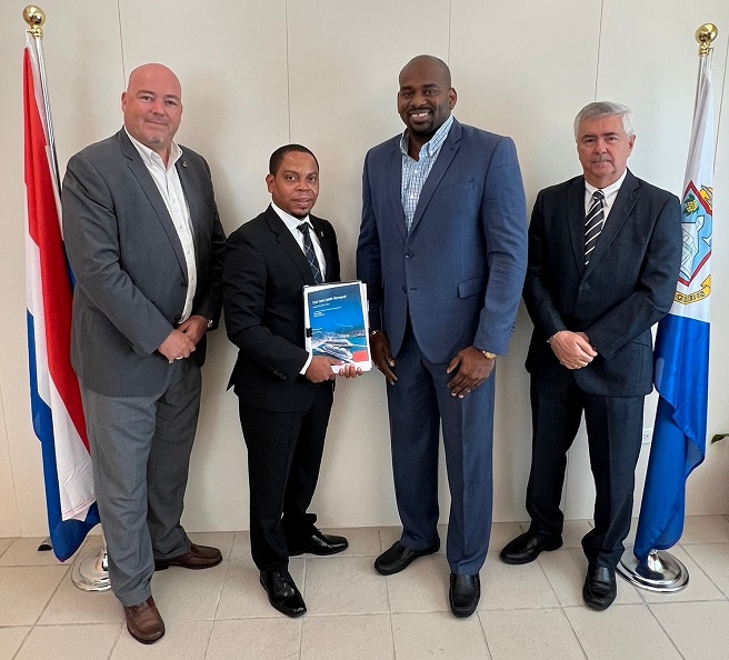 PSG Management Team and Act Minister of TEATT Omar Ottley