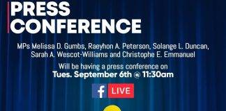 Press Conference of MP’s Gumbs – Peterson – Duncan – Wescot-Williams and Emmanuel