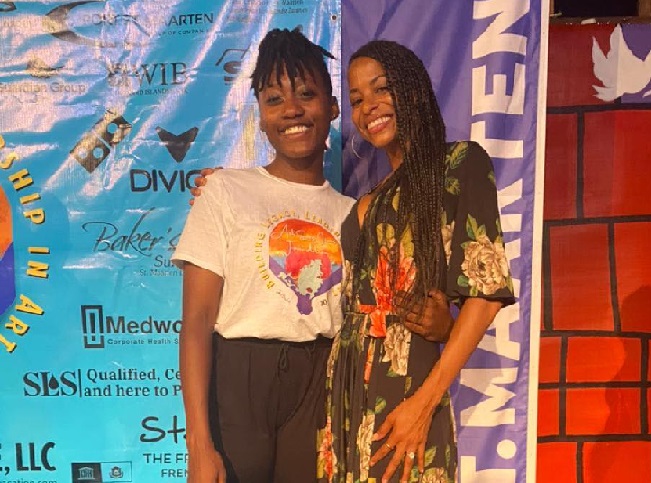 Faith Peterson (19) and Vivian Nixon of Debbie Allen Dance Academy at Art Saves Lives Foundation Summer Intensive on St. Maarten in July 2022.