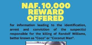 NAf 10,000 reward offered in “Coconut Man” investigation