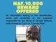 NAf 10,000 reward offered in “Coconut Man” investigation