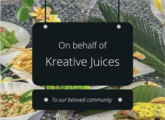 Kreative Juices humbly apologize for any unforeseen circumstances caused at Government christmas dinner party