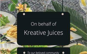 Kreative Juices humbly apologize for any unforeseen circumstances caused at Government christmas dinner party