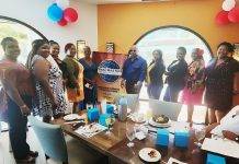 Caribbean Pearls Toastmasters club inducts new members.