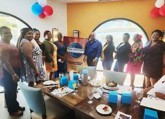 Caribbean Pearls Toastmasters club inducts new members.