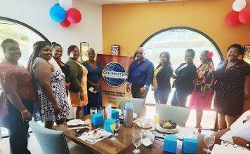 Caribbean Pearls Toastmasters club inducts new members.