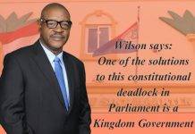 Wilson says one of the solutions to this constitutional deadlock in Parliament is a Kingdom Government instruction.