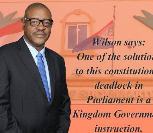 Wilson says one of the solutions to this constitutional deadlock in Parliament is a Kingdom Government instruction.