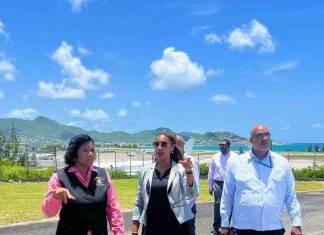 Minister Heyliger-Marten visit the Civil Aviation and Meteorological offices in Simpson Bay