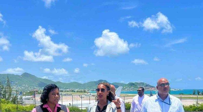 Minister Heyliger-Marten visit the Civil Aviation and Meteorological offices in Simpson Bay