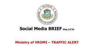 Ministry of VROMI – **** TRAFFIC ALERT ****