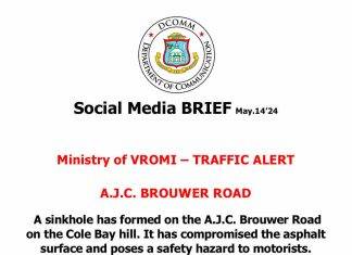 Ministry of VROMI – **** TRAFFIC ALERT ****