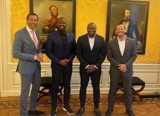 Minister Lyndon Lewis meets with colleague Ministers in The Hague Ahead of the JVO discussion