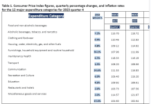 Consumer Price Index Increased in the First Quarter of 2024