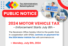 Public Notice: 2024 Motor Vehicle Tax Payment Enforcement Begins July 8th