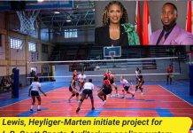 Minister Lewis and Heyliger-Marten initiate project for L.B. Scott Sports Auditorium cooling system