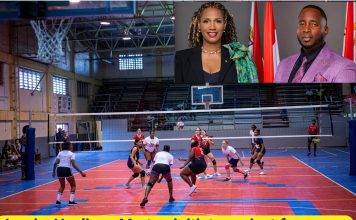 Minister Lewis and Heyliger-Marten initiate project for L.B. Scott Sports Auditorium cooling system