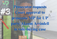 Prosecutor requests Court approval to prosecute Member of Parliament for UP party Akeem Arrindell in vote-buying case