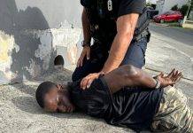 Attempted assault on police officer and destruction of police vehicle by suspect who was later apprehended by French Authorities