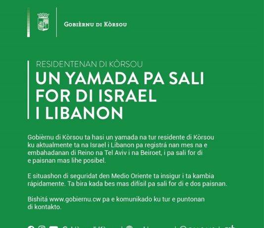 Call to Residents of Curaçao to Leave Israel and Lebanon