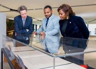Minister Plenipotentiary at opening exhibition 70 years Statute