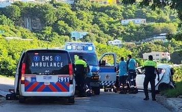 Accident on Mountain Dove Road in Point Blanche