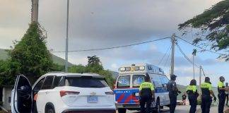 Traffic Accident on Mount William Hill, victim flown to Dominican Republic