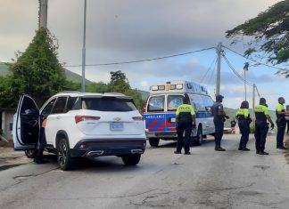 Traffic Accident on Mount William Hill, victim flown to Dominican Republic