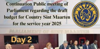 Continuation Public meeting of Parliament regarding the draft budget for Country Sint Maarten for the service year 2025