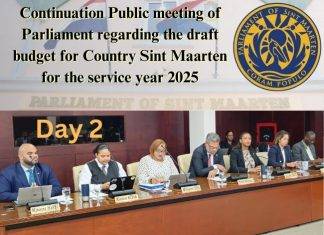 Continuation Public meeting of Parliament regarding the draft budget for Country Sint Maarten for the service year 2025