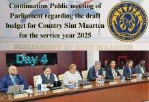 DAY 4: Continuation Public meeting of Parliament regarding the draft budget for Country Sint Maarten for the service year 2025