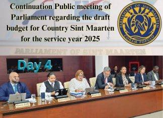 DAY 4: Continuation Public meeting of Parliament regarding the draft budget for Country Sint Maarten for the service year 2025