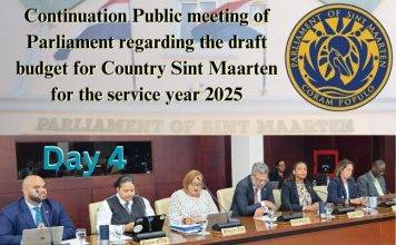 DAY 4: Continuation Public meeting of Parliament regarding the draft budget for Country Sint Maarten for the service year 2025