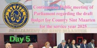 Day 5: Parliament goes into the 5th day of public debate regarding the draft National Ordinance stipulating the Budget for Country Sint Maarten for the service year 2025