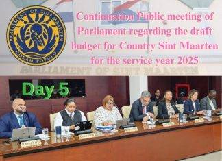 Day 5: Parliament goes into the 5th day of public debate regarding the draft National Ordinance stipulating the Budget for Country Sint Maarten for the service year 2025