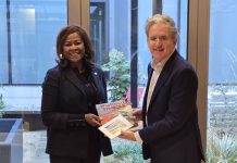 Minister Plenipotentiary Arrindell meets Canadian Ambassador Adsett. Discuss Climate Change, Education and Crisis Management