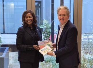 Minister Plenipotentiary Arrindell meets Canadian Ambassador Adsett. Discuss Climate Change, Education and Crisis Management