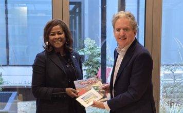 Minister Plenipotentiary Arrindell meets Canadian Ambassador Adsett. Discuss Climate Change, Education and Crisis Management