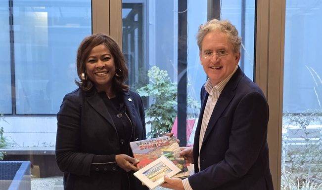 Minister Plenipotentiary Arrindell meets Canadian Ambassador Adsett. Discuss Climate Change, Education and Crisis Management