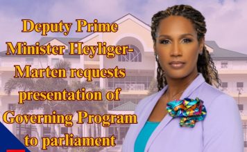 Deputy Prime Minister Heyliger-Marten requests presentation of Governing Program to parliament