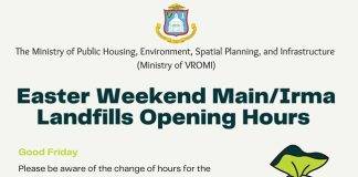 Ministry of VROMI Announces Adjusted Landfill Operations for the Easter Holiday Weekend