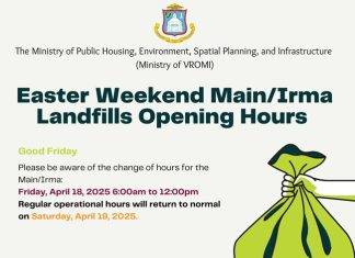 Ministry of VROMI Announces Adjusted Landfill Operations for the Easter Holiday Weekend
